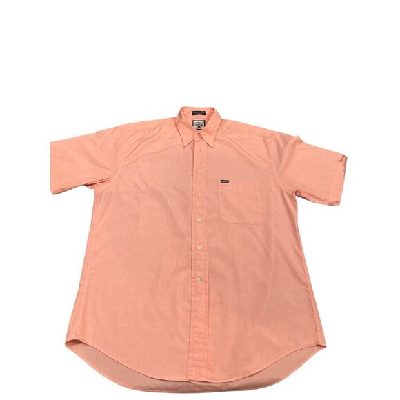Faconnable Mens Shirt Large Solid Pink Short Sleeve 100% Cotton - Picture 1 of 5